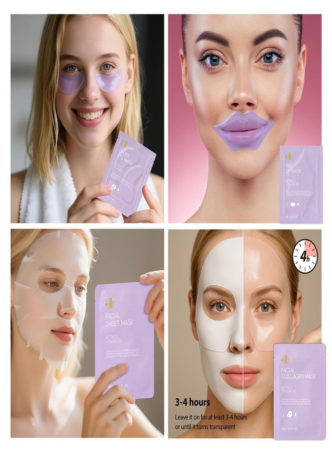 را روز اسكا ٥٥ قطعة هدايا عيد الحب للنساء، عبوة قناع الوجه باللافندر، مجموعة ترطيب البشرة، قناع جل ليلي، قناع طيني، سيروم حمض الهيالورونيك للوجه، عيد الميلاد، عيد الميلاد، عيد الأم - Image 5